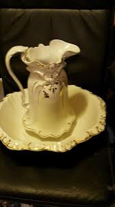 True Antique gilded wash basin and pitcher, Albany and ...