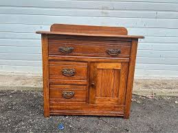 Early 20th Century Antique Tiger Oak Cabinet Wash Stand ...