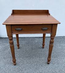 Vintage Solid Wood Slant Top Writing Desk Colonial Cottage ...