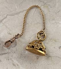 Victorian Gold Filled DFB Co Ornate Fob Seal Initial Watch Chain | eBay