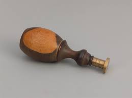 Antique Wax Seal Stamp With Lignum Vitae Handle and Oval ...