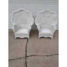 1980s Wicker Peacock Chairs - Set of 2 | Chairish