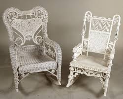 Lot - Six Victorian White Wicker Chairs
