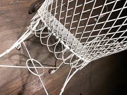 Single French White Painted Iron Wire Tub Back Patio Chair ...