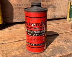 Evershine Piano Furniture Auto Polish Tin Conetop Can - Antique Advertising Tin - Jersey City NJ - Etsy