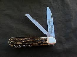 VINTAGE HUBERTUS STAG LOCKBACK POCKET KNIFE - WERKSTOFF NR ...