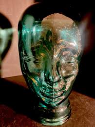Vidrios San Miguel 11.5" Recycled Glass Life Size Bust Head ...