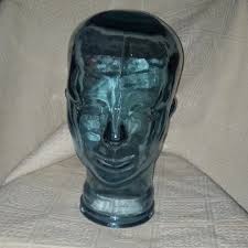 Hand Crafted | Accents | Aqua Blue Glass Bust | Poshmark