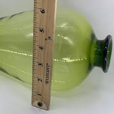 Hand Blown Art Glass Green Vase 12” | eBay