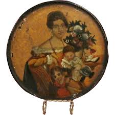 Antique Georgian Hand-Painted Paper-Mache Snuff Box. For Sale at Ruby Lane