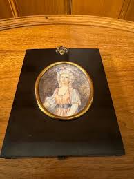 Buy Antique Very Collectible 19th Century Petite / Miniature Portrait Painting in Ebonized Frame. Online in India - Etsy