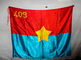 flag526 North Vietnam Army NVA flag 409th blue red silk | eBay