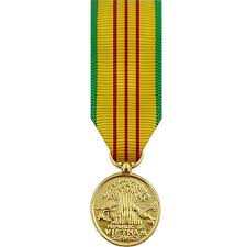Vietnam Service 24k Gold Plated Miniature Medal