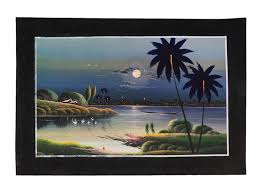 Pradip Acrylic Painting on Paper India Landscape Vintage ...