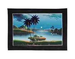 Pradip Acrylic Painting on Paper India Landscape Vintage ...