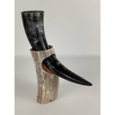 Drinking Horn With Stand Viking Bar Beer Ale Cup Cosplay ...