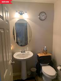 Apartment Therapy - Before and After: A Charming $323 Update for This Blah Beige Bathroom: https://bit.ly/334NYg8 | Facebook