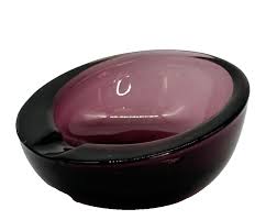 VintageViking Glass Purple Amethyst ORB Ashtray 3" | eBay