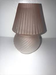 Fairy Lamp Votive Candle Holder Pink Frosted Glass Pleated ...