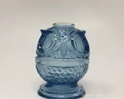 Wilkerson Glass Cornflower Blue UV Glow Owl Fairy Lamp Lite ...