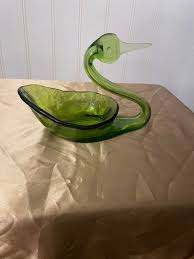 Glass Green Swan - Etsy