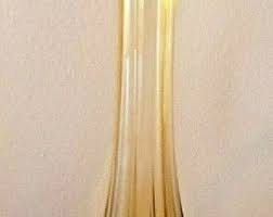 Vintage Large 22" MCM Viking Epic Column Ribbed Amber Glass Swung Vase - Etsy Australia