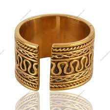 Handcrafted Gold-Plated Adjustable Boho Statement Ring for Women & Men - Dhruvika Jewelry