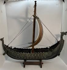 Vintage Edward Aagaard Wikingerschiff Kupfer Bronze 16" lang mit Ständer wunderschön | eBay.de