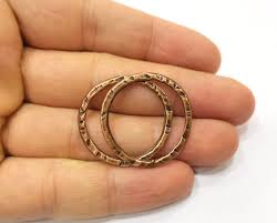 Hammered Circle Findings Antique Copper Plated Circle (30 Mm) G20401 - Etsy