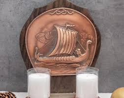 Vintage Sconce Wood Copper Candle Sconce Norway Wall Candle Holder Viking Ship Wall Art Handmade Scandinavian Folk Art Drakkar Dragon Ship - Etsy