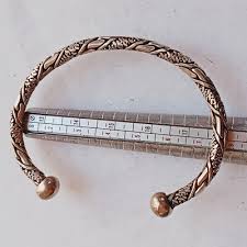 ANCIENT VIKING TWISTED SILVER COATED BRACELET ENGRAVED WITH BALLS ANTIQUE | eBay