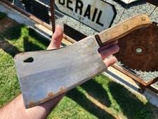 Vintage BRIDDELL USA Meat Cleaver No. 870 L 7" Edge Wood Handle for sale online | eBay