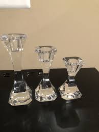 villeroy boch set of 3 crystal candle stick holders 4.25 ...