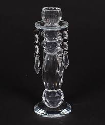 Crystal Candlestick Candle Holder 4 Crystal Hangers 2.75"Dia ...