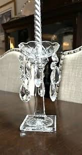 1-Glass Candles W/Crystal Teardrop Prisms/ Bobeches 11” | eBay