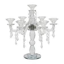 YIYIBYUS Modern Clear 7-Arm Crystal Candlestick Decoration ...