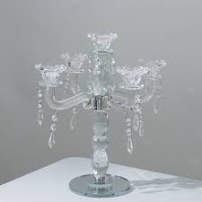 Crystal 5-Arm Candelabra Taper Candle Holder 14"| eFavormart
