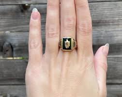 Vintage Solid 10k Yellow Gold Green Spinel 1970 Class Ring - Size 9.5 - Fine Estate Jewelry - Real Genuine Gold - Etsy