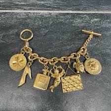 CHANEL Icon Charm Bracelet 18cm Chain Heel Clover Bag Angel ...