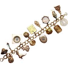 Victorian Charm Bracelet Gold Fill - Seventeen Charms. For ...
