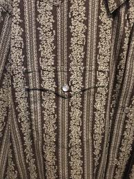 Mens Hurley Long Sleeve Snap Button Up Shirt Brown Print Size XL | eBay