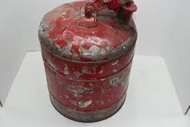 ANTIQUE VINTAGE 5 GALLON GAS CAN OLD RED PAINT SAFTEY CAN– FatMan's Garage, LLC