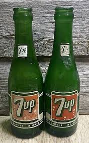 1950's 7 UP Bottle 7 oz Soda Bottles Vintage Crookston MN Ortonville Green Glass | eBay