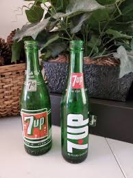 Vintage 7 UP Green Glass Soda Bottles Set of 2 Collectible Glass #1635 - Etsy Norway