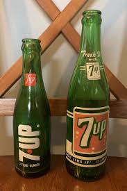 Lot de 2 anciennes bouteilles en verre vert 7Up - « Rafraîchissez-vous avec sept » 12 et 7 oz | eBay