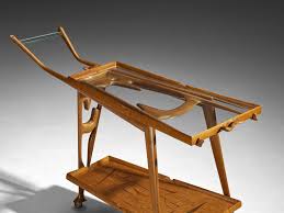 Rare Ivo Maretti Sculptural Bar Trolley in Walnut and ...