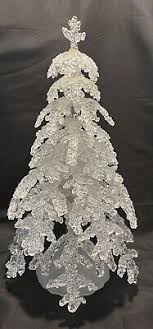 Vintage 14” Textured Acrylic Clear Christmas Tree, Table Top Display, As Is | eBay