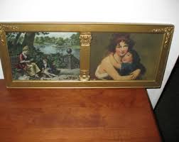 ROMAN STYLE FRAME With Two Prints Mother and Little Girl and Madame Lebrun and Daughter 7 1/2" X 18" Two Pieces of Glass Each 5" X 8" - Etsy
