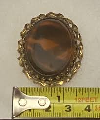 Vintage Signed Western German Gold Tone Tortoise Shell Glass ...