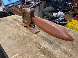 Windsor 1940s Airplane Propeller Mantel Clock Walnut Pilot ...